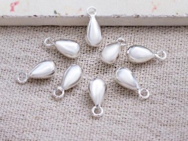 925 Sterling Silver Dewdrop Charms 5x8 mm.