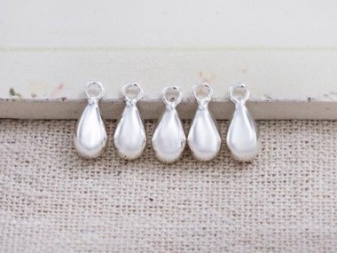 925 Sterling Silver Dewdrop Charms 5x8 mm.