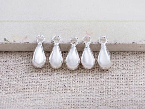 8 of 925 Sterling Silver Dewdrop Charms 5x8 mm.