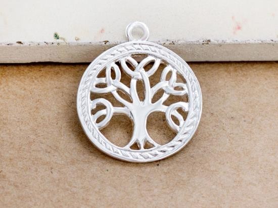 1 of 925 Sterling Silver Celtic Tree of Life Pendant 20 mm. Polish Finished