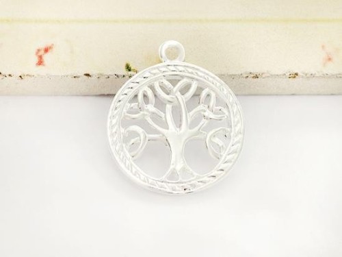 1 of 925 Sterling Silver Celtic Tree of Life Pendant 20 mm. Polish Finished