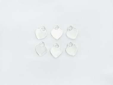 925 Sterling Silver Heart Charms 6x7 mm.