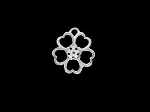 1 of 925 Sterling Silver Cubic Zirconia Flower Charm 11.5mm.