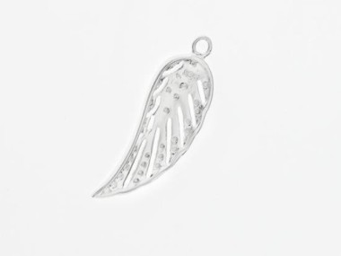 925 Sterling Silver Angel Wing Pendant 8x22 mm.