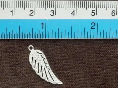 925 Sterling Silver Angel Wing Pendant 8x22 mm.