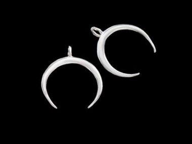 925 Sterling Silver Crescent Moon Pendants 12x10 mm.