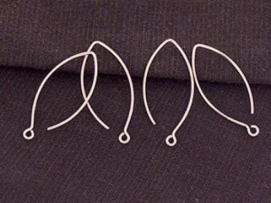 925 Sterling Silver Rose Gold Vermeil Style Earwires 12x28mm.