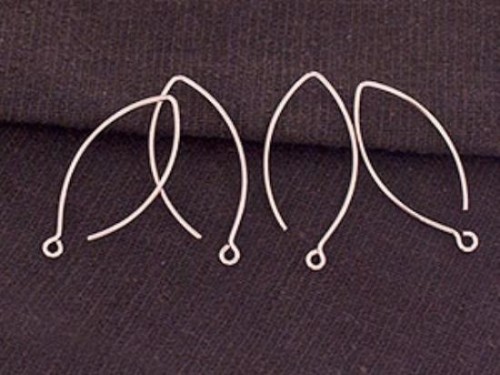 2 pairs of 925 Sterling Silver Rose Gold Vermeil Style Earwires 12x28mm.