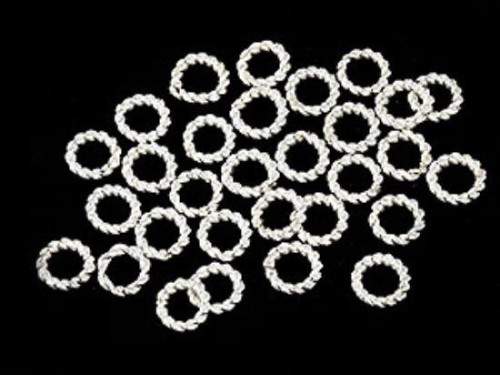 30 of 925 Sterling Silver Twisted Circle Closed Rings 5mm.