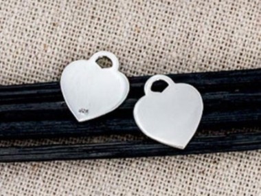 925 Sterling Silver Heart Charms 12x14mm.