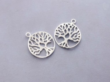 925 Sterling Silver Tree of Life Pendants 18 mm.