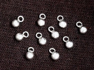 925 Sterling Silver Ball Charms 4 mm.