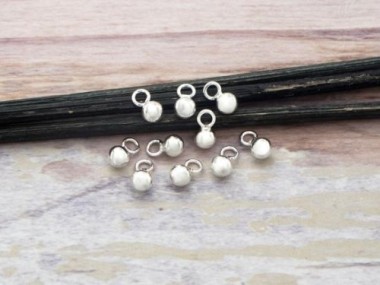 925 Sterling Silver Ball Charms 4 mm.