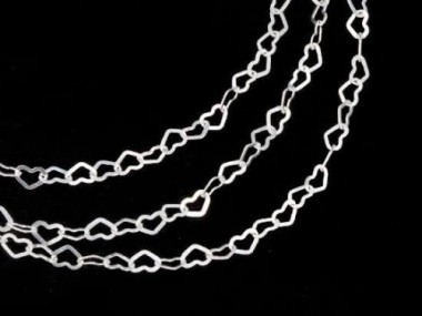 925 Sterling Silver Tiny Heart Chain 2 x 1.8 mm.