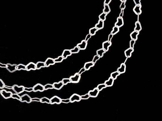 24 inches of 925 Sterling Silver Tiny Heart Chain 2 x 1.8 mm.