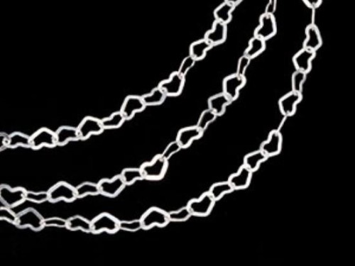 24 inches of 925 Sterling Silver Tiny Heart Chain 2 x 1.8 mm.