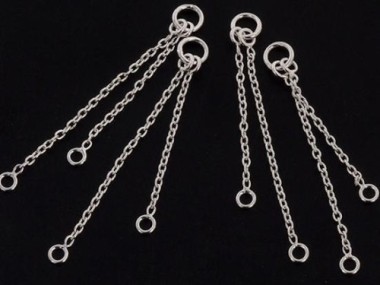 925 Sterling Silver Dangling Chain Connectors 20-28 mm.