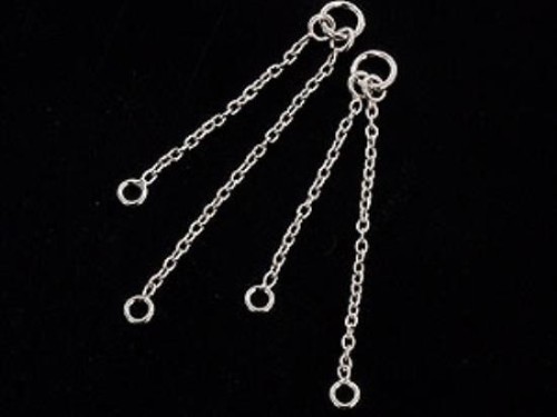 2 Pairs of 925 Sterling Silver Dangling Chain Connectors 20-28 mm.