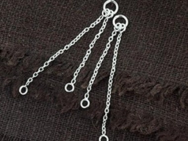 925 Sterling Silver Dangling Chain Connectors 20-28 mm.