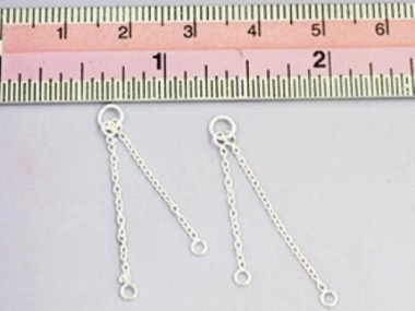 925 Sterling Silver Dangling Chain Connectors 20-28 mm.