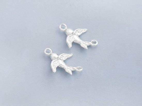 2 of 925 Sterling Silver Bird Connectors,Links 10x15mm.