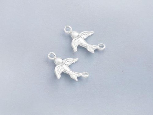 2 of 925 Sterling Silver Bird Connectors,Links 10x15mm.