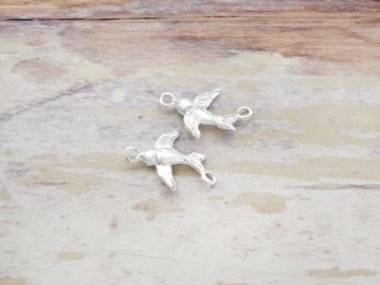 925 Sterling Silver Bird Connectors,Links 10x15mm.