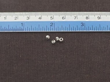 Karen Hill Tribe Silver Daisy Imprint Solid Seed Beads 3.5x2.2 mm.