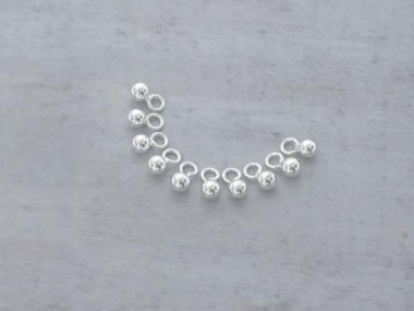 925 Sterling Silver Round Charms 3 mm.