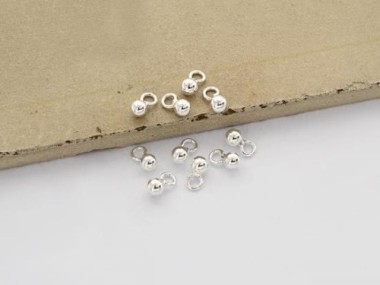 925 Sterling Silver Round Charms 3 mm.