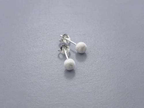 1 pair of 925 Sterling Silver Brushed Round Stud Earrings 5mm. , minimalist earrings