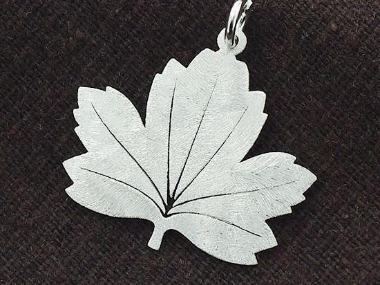 1 of 925 Sterling Silver Maple Leaf Pendant 21x24mm. Brush Finished