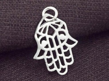 925 Sterling Silver Hand Of Fatima Charms 15x20mm.