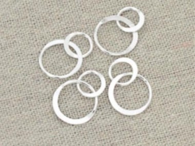 925 Sterling Silver Double Circle Rings Charms, Links, Connectors 9mm.