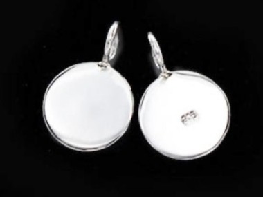 925 Sterling Silver Round Disc Tag Charms 10 mm.