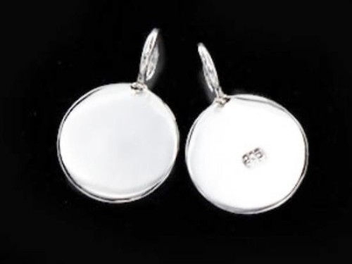 4 of 925 Sterling Silver Round Disc Tag Charms 10 mm.