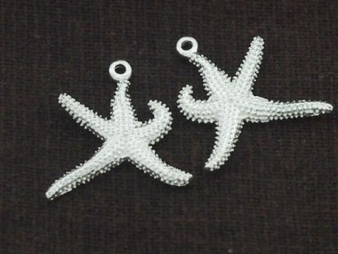 925 Sterling Silver Starfish Charms 18x19mm.