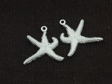 925 Sterling Silver Starfish Charms 18x19mm.