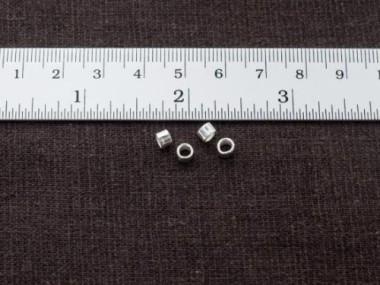 Karen Hill Tribe Silver Plain Ring Beads 4x3mm.