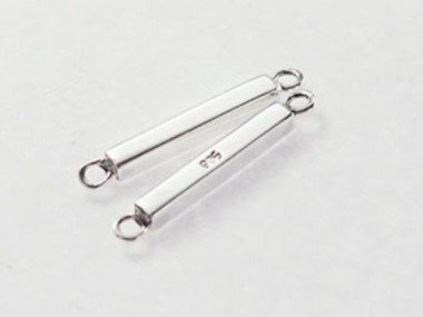 925 Sterling Silver Rectangle Stick Links, Connectors 2x12mm.