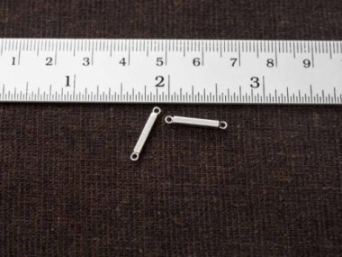 925 Sterling Silver Rectangle Stick Links, Connectors 2x12mm.