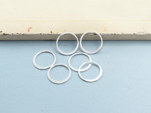 6 of 925 Sterling Silver Circle Links, Connectors 12 mm.