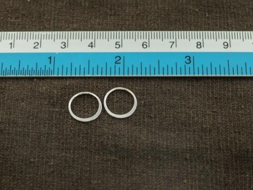 6 of 925 Sterling Silver Circle Links, Connectors 12 mm.