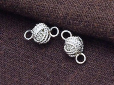 925 Sterling Silver Twist Wire Love Knot Links, Connectors 6x9mm.