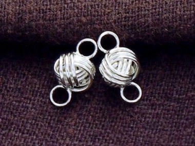 925 Sterling Silver Love Knot Links, Connectors 6x9mm.