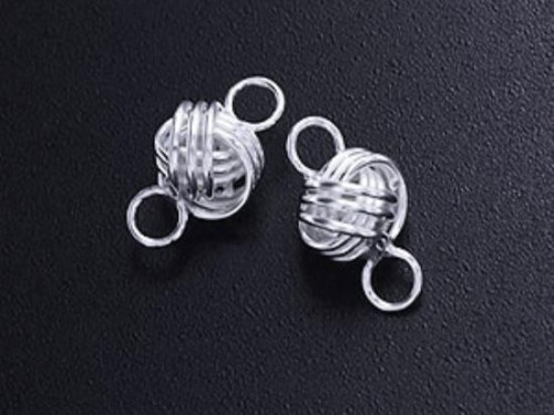 4 of 925 Sterling Silver Love Knot Links, Connectors 6x9mm. Polish Finished.