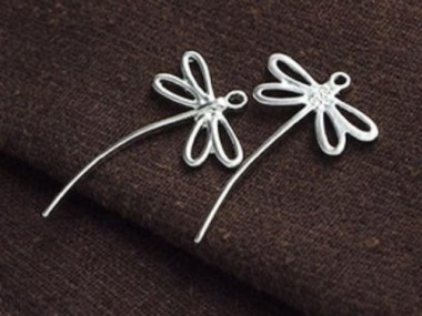 925 Sterling Silver Dragonfly Pendants 18x30mm.