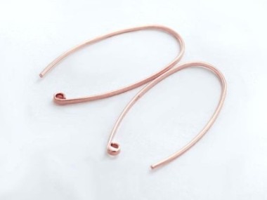 925 Sterling Silver Rose Gold Vermeil Style Earwires 15x33 mm.