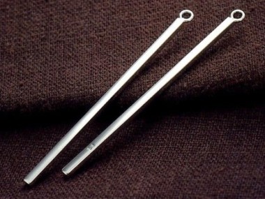 925 Sterling Silver Rectangle Stick Charms 2x50mm.