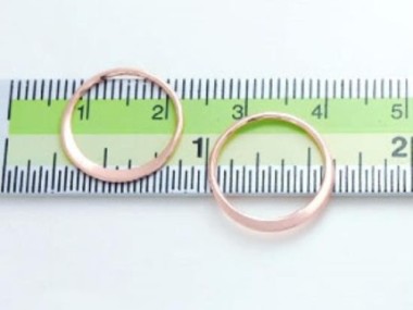 925 Sterling Silver Rose Gold Vermeil Style Circle Links, Connectors 15 mm.